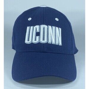 UConn Huskies Navy Blue TOW Adult Fitted Stretch Hat NCAA Basketball EUC